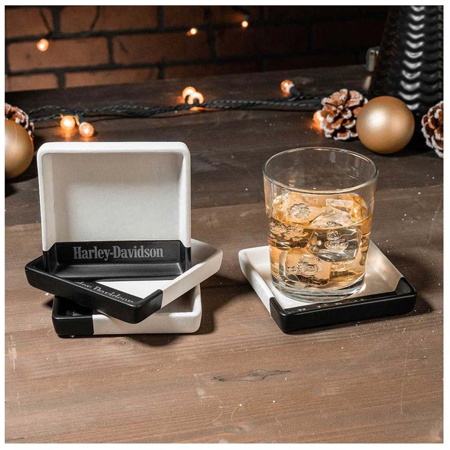 Amazon.com: Harley-Davidson Ceramic Square Coaster Set, 4 Pack